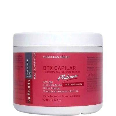 For Beauty Max Illumination Platinum - Btox Matizador Reconstrução Profunda 500g