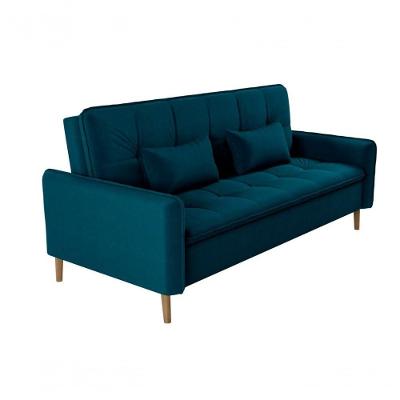 Sofá Cama Casal Reclinável Donna - Veludo Turkey Petroleo