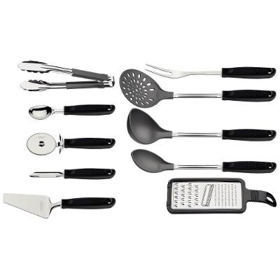 Jogo De Utensílios Tramontina Utilitá Com Lâminas Em Inox E Cabos Em Polipropileno Preto 10 Peças
