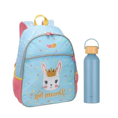 Kit Mochila Escolar Infantil Dream Big E Garrafa De água Ga0601 500ml Azul Bali - Pacific