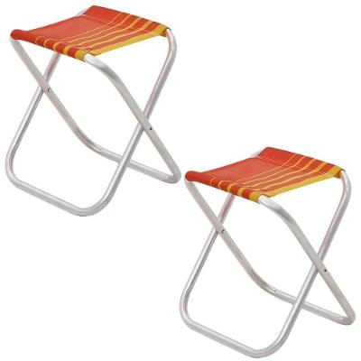 Kit 02 Banquetas De Praia Tramontina Fiji Em Alumínio Com Assento Laranja E Amarelo 92900301