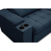 Sofá Ferguile Genebra 3 Lugares Com Porta Copo E Usb Azul - 3