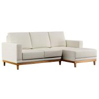 Sofá Kayrós 200cm 3 Lugares Com Chaise Esquerdo D05 Linho Cru - 1