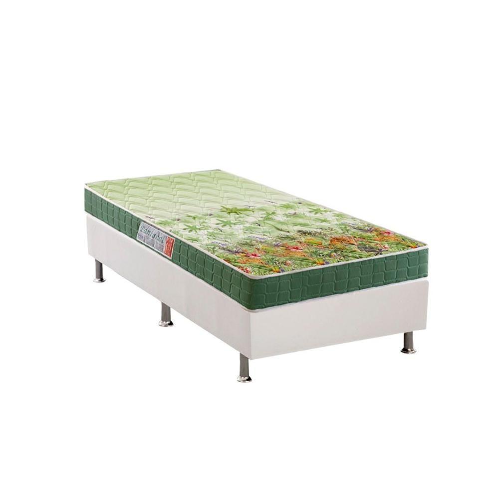 Cama Box Solteiro: Colchão Anatômico Anjos D28/EP Pantanal + Base CRC Courano White(88x188) - 1