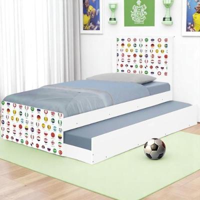 Bicama Juvenil Com Cabeceira Adesivada Futebol Seleções Copa