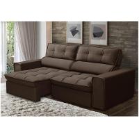 Sofá Retrátil Reclinável 3 Lugares 220Cm Blanches F05 Veludo Marrom - 12