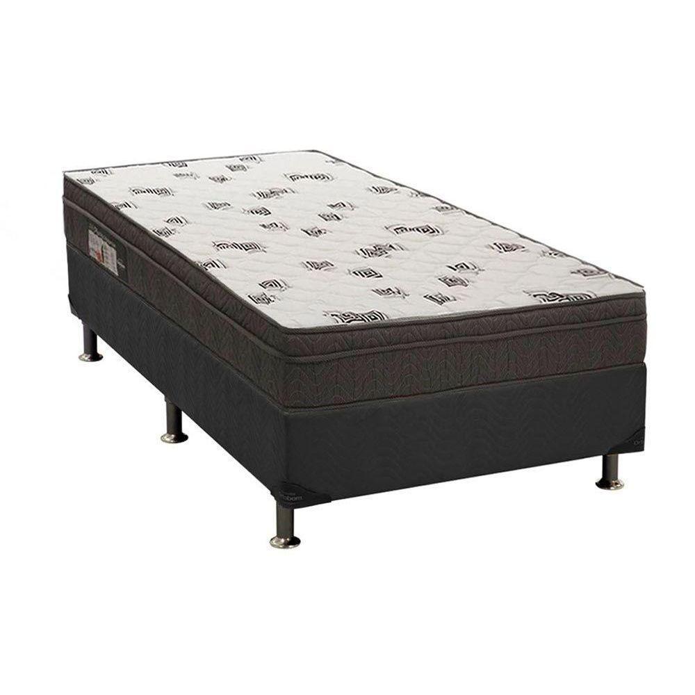 Cama Box Solteiro: Colchão Espuma D45 Ortobom Light Ortopilow + Base CRC Suede Gray(88x188) - 1