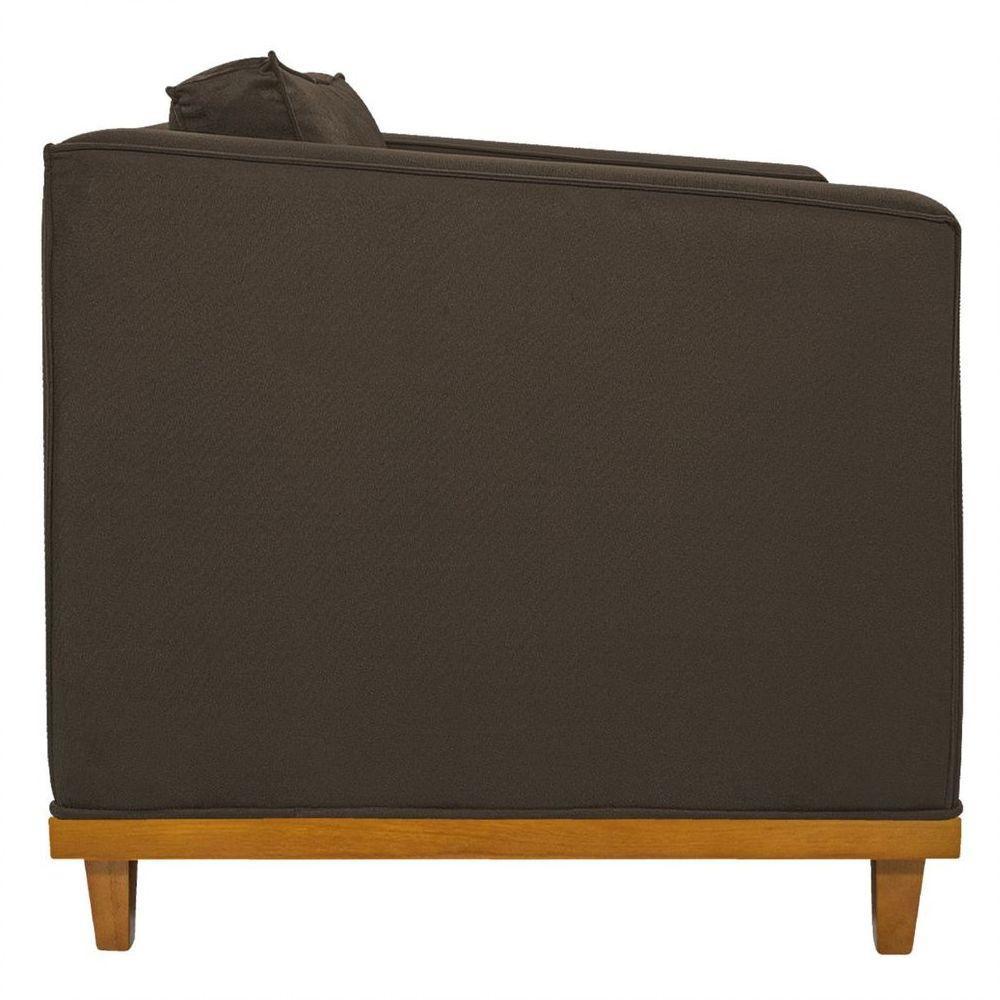 Sofá 2 Lugares Europa Suede Marrom - 3