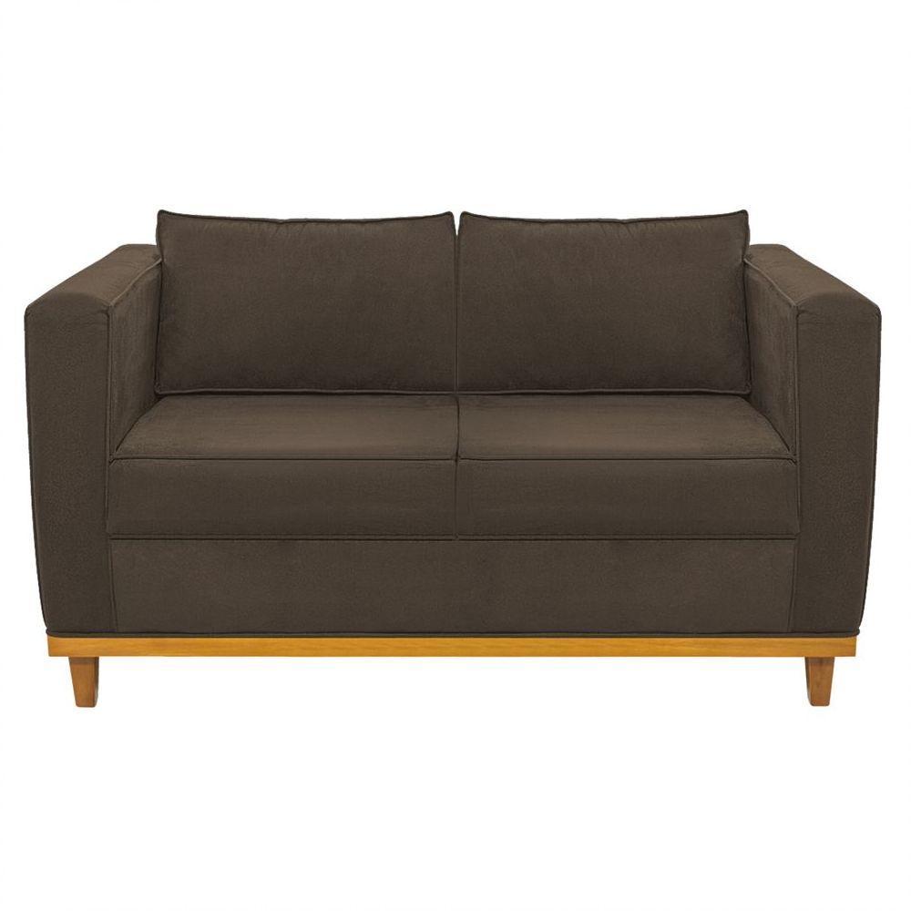 Sofá 2 Lugares Europa Suede Marrom - 5