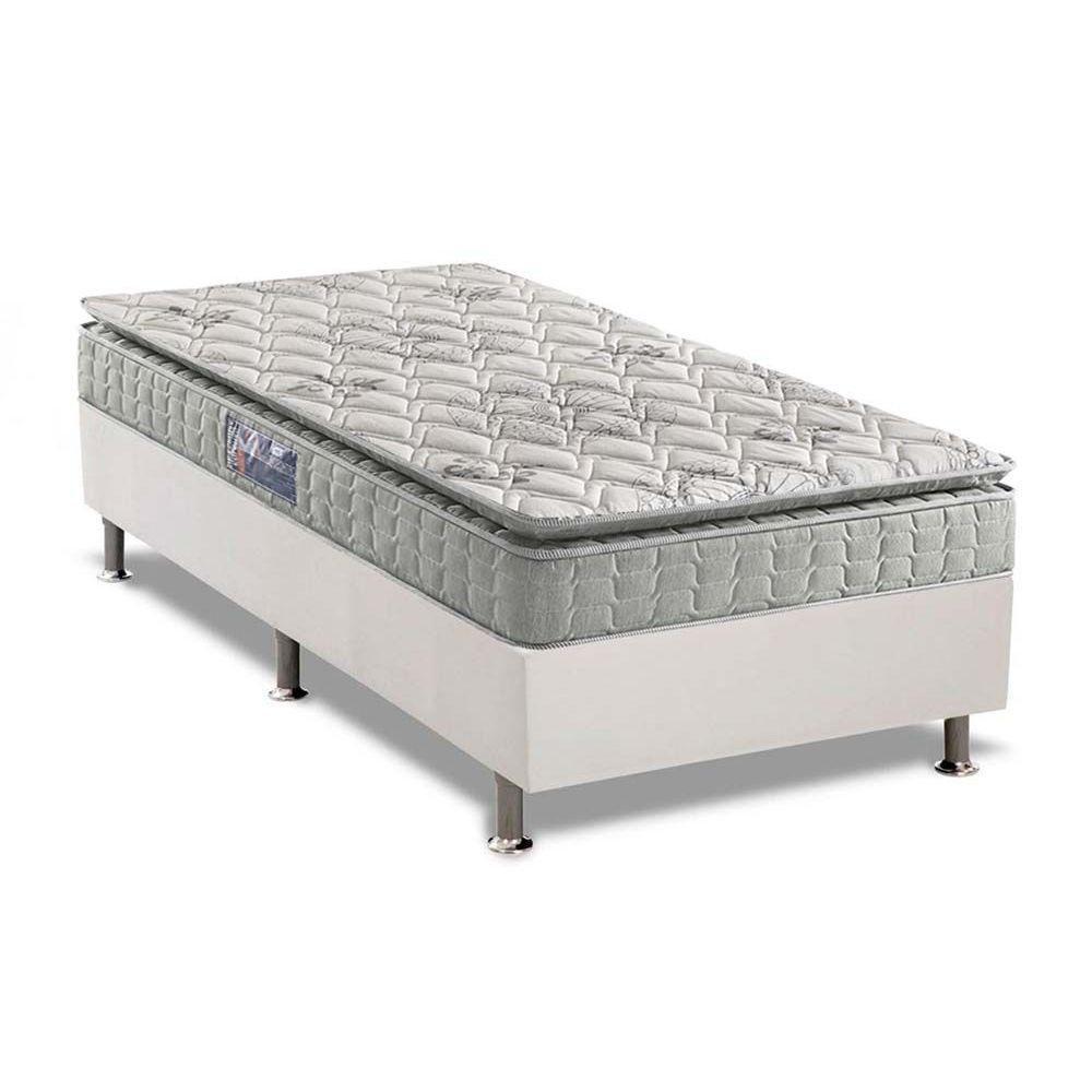 Cama Box Solteiro: Colchão Espuma D33 Anjos Orthosono + Base CRC Courano White(88x188) - 1