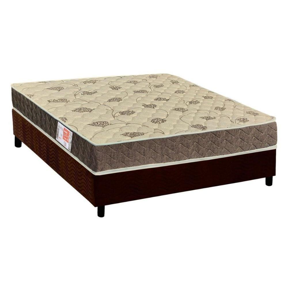 Cama Box Casal: Colchão Espuma Orthoflex D33 Comfortpedic Line + Base CRC Suede Brown(138x188) - 1