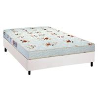 Cama Box Casal: Colchão Espuma Luckspuma Roland Garros Pro + Base CRC Courano White(138x188) - 1