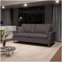 Sofá 3 Lugares 180Cm Com Almofadas Veras D05 Suede Cinza - Mpozenato - 6