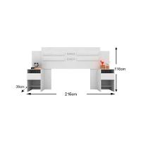 Cama Box Casal Crc + Colchão Molas Olímpia + Cabeceira Triunfo Branco - 5