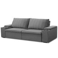 Sofá Retrátil Reclinável 3 Lugares 225Cm Baluart F05 Veludo Prata - 1