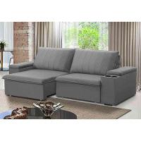 Sofá Retrátil Reclinável 3 Lugares 225Cm Baluart F05 Veludo Prata - 6