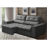 Sofá Retrátil Reclinável 3 Lugares 240Cm Blanches F05 Veludo Grafite - 8