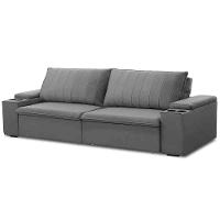 Sofá Retrátil Reclinável 3 Lugares 245Cm Baluart F05 Veludo Prata - 1