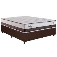 Cama Box Casal: Colchão Molas Herval Maxspring Sublime + Base Crc Courano Brown(138X188) - 1