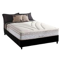 Cama Box Casal: Colchão Molas Herval Maxspring American + Base CRC Suede Black(138x188) - 1