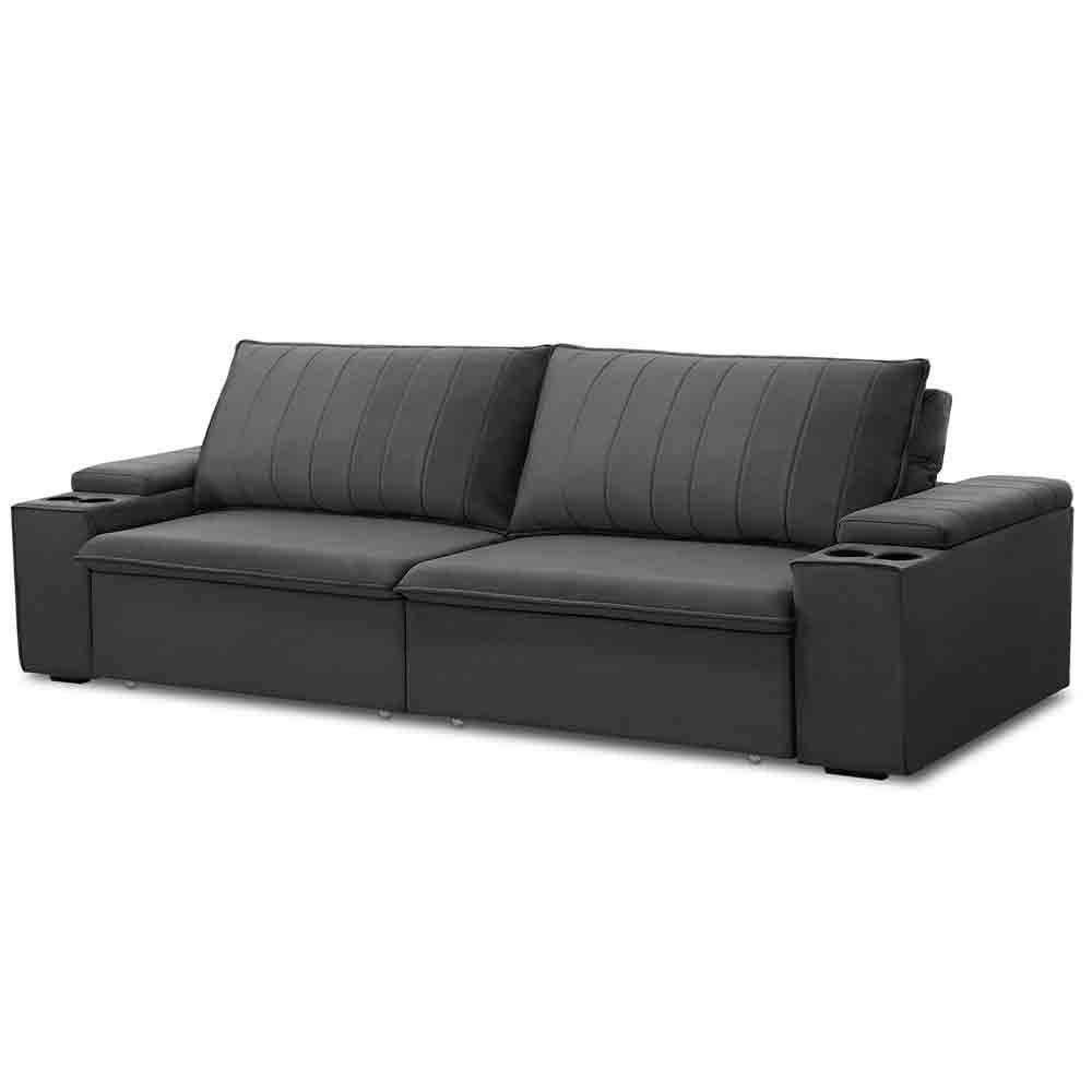 Sofá Retrátil Reclinável 3 Lugares 245Cm Baluart F05 Veludo Grafite - 1