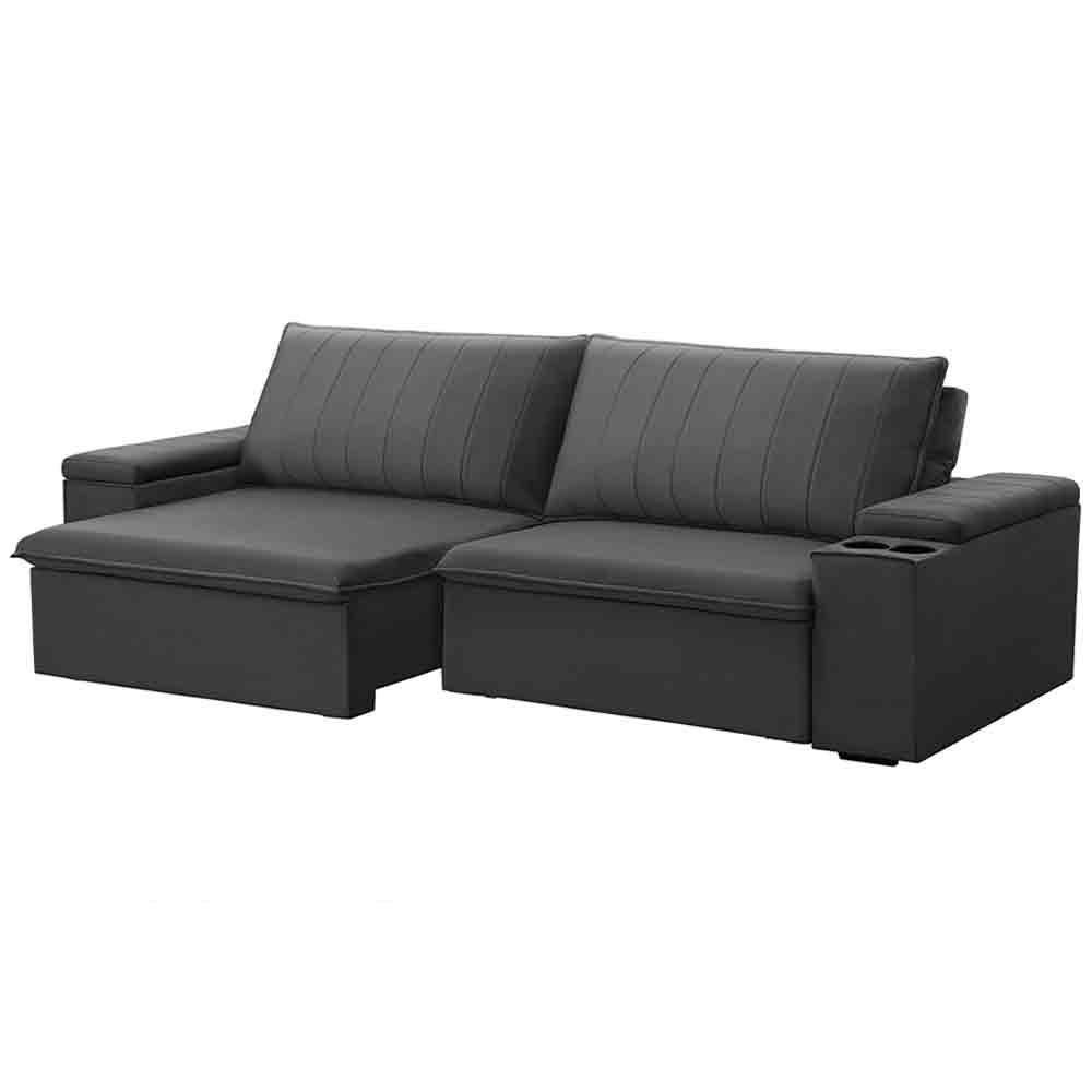 Sofá Retrátil Reclinável 3 Lugares 245Cm Baluart F05 Veludo Grafite - 2
