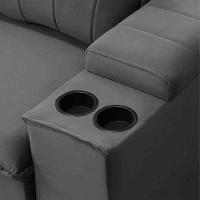 Sofá Retrátil Reclinável 3 Lugares 245Cm Baluart F05 Veludo Grafite - 3