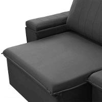 Sofá Retrátil Reclinável 3 Lugares 245Cm Baluart F05 Veludo Grafite - 5