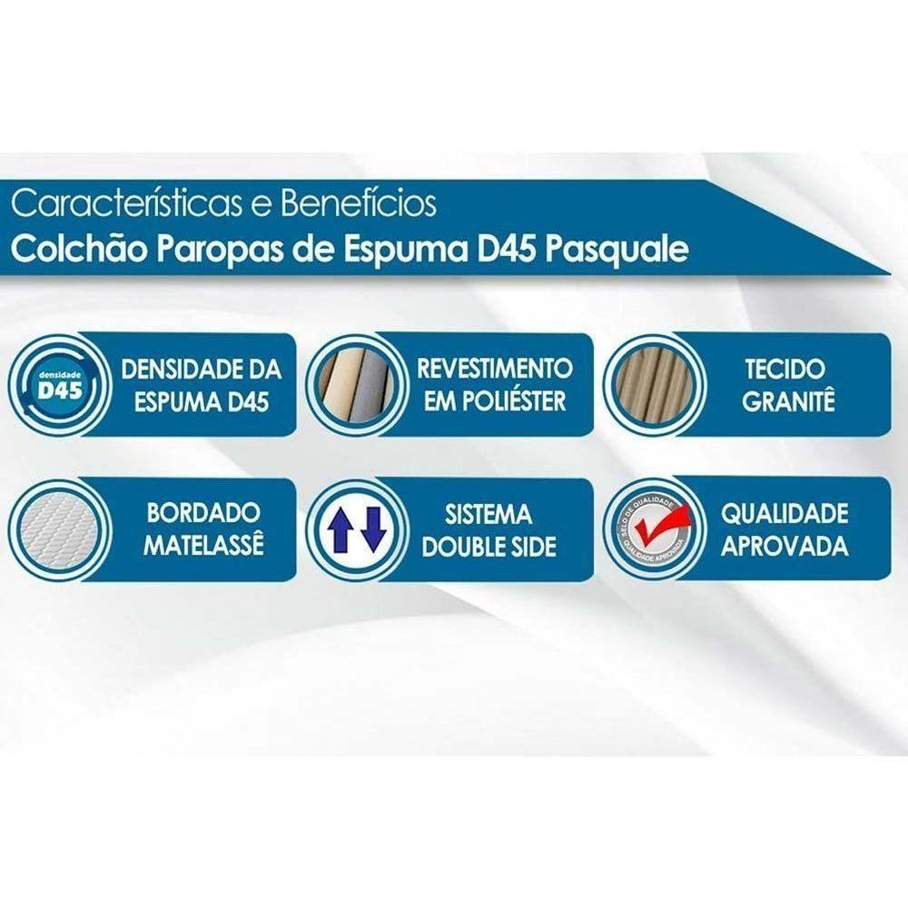 Cama Box Casal: Colchão Espuma Paropas D45 Pasquale + Base CRC Suede Black(138x188) - 6