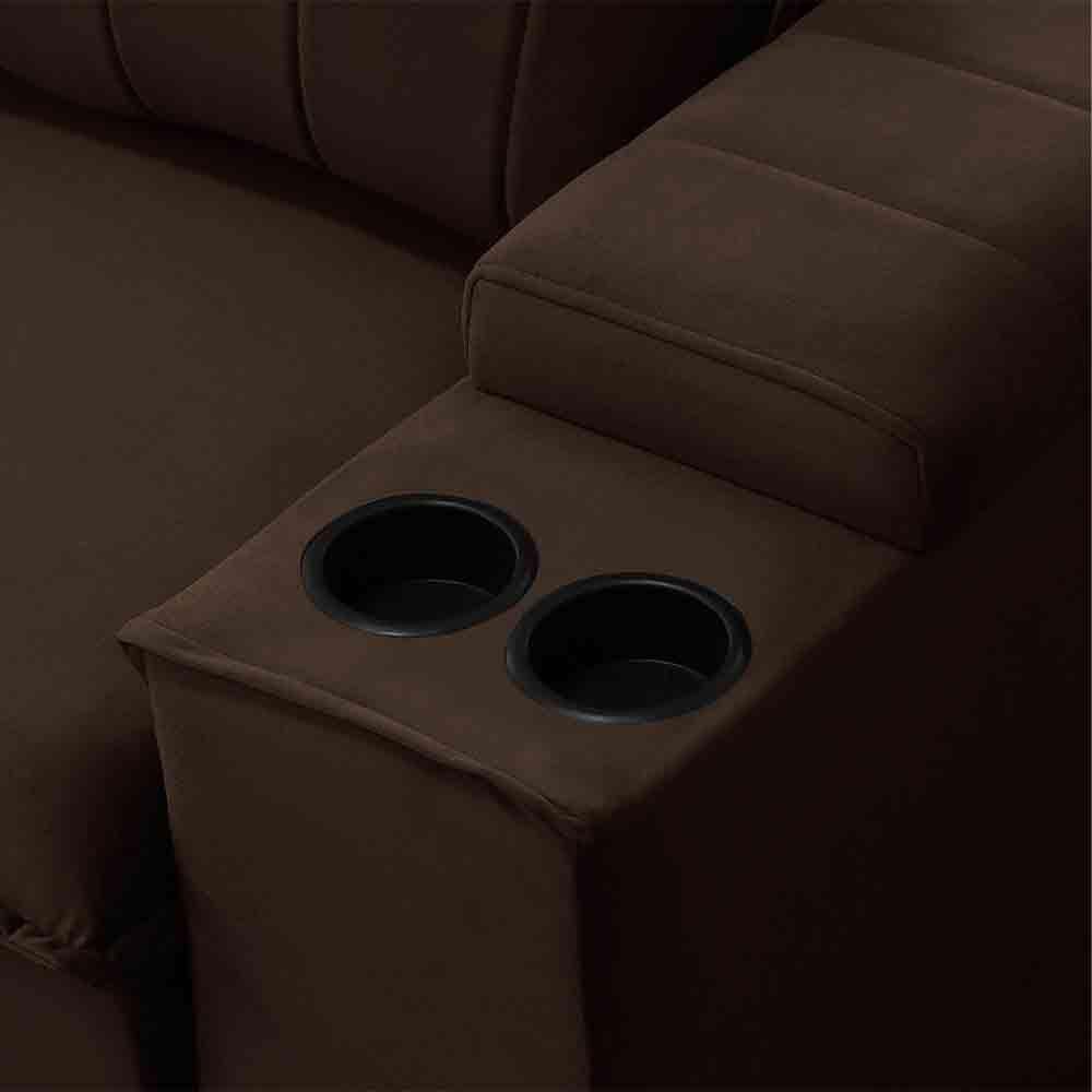 Sofá Retrátil Reclinável 3 Lugares 245Cm Baluart F05 Veludo Marrom - 3