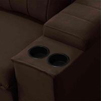 Sofá Retrátil Reclinável 3 Lugares 245Cm Baluart F05 Veludo Marrom - 3
