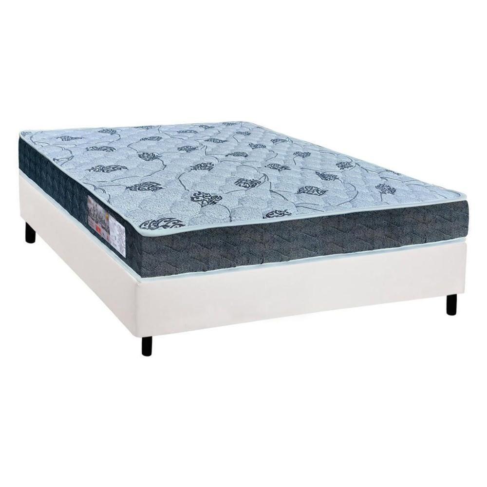 Cama Box Casal: Colchão Ortopédico Orthoflex D45/EP Cecina + Base CRC Suede  White(138x188) - 1