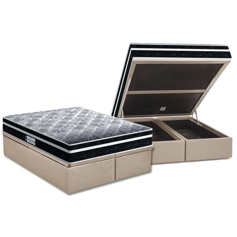 Cama Box Baú Queen: Colchão Ortopédico Probel D33 / EP ProDormir Advanced Tech1500 Plus + Base CRC Suede Clean(158x198) - 1