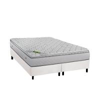 Cama Box Queen: Colchão Molas Ensacadas Luckspuma MasterPocket Luck Spring + Base CRC Courano White(158x198) - 1