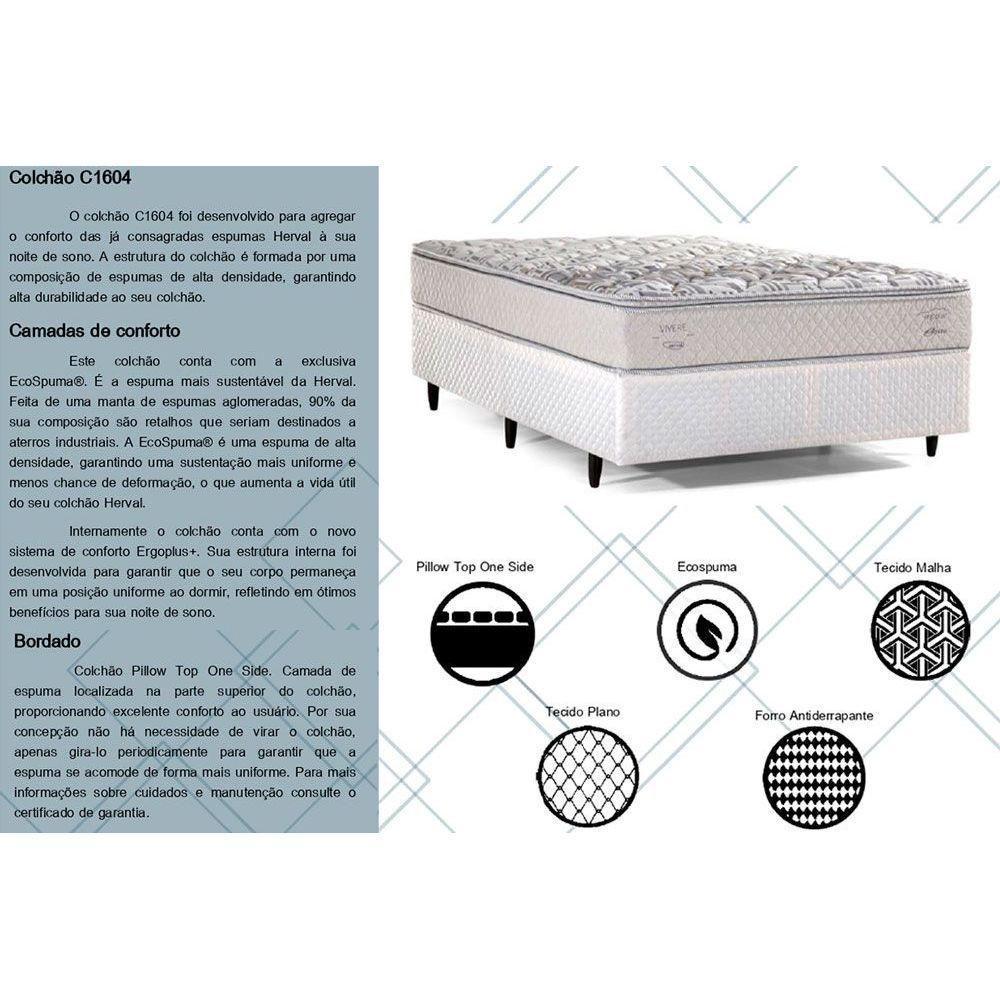 Cama Box Queen: Colchão Espuma Herval ErgoPlus/EP  + Base CRC Suede Gray(158x198) - 3