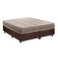 Cama Box Queen: Colchão Espuma Paropas D33/EP Anatômico Confort Ultra Firme + Base CRC Fantasy Brown(158x198) - 1