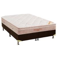 Cama Box Queen: Colchão Espuma Ortobom Viscomemory + Base CRC Suede Brown(158x198) - 1
