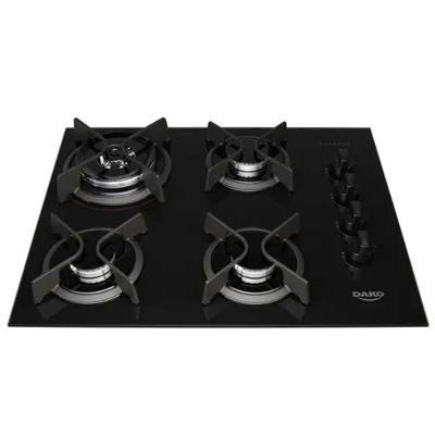 Cooktop a Gás Dako Supreme 4 Bocas Vidro Temperado Tripla Chama Preto Bivolt