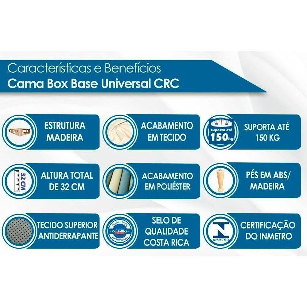 Cama Box Solteiro: Colchão Espuma D45 Luckspuma Gran Luck Pro + Base Crc Suede Black(88X188) - 4