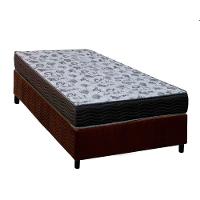 Cama Box Solteiro: Colchão Espuma Ortobom D33/EP Fort Tech ISO 100 + Base CRC Courano Brown(78x188) - 1
