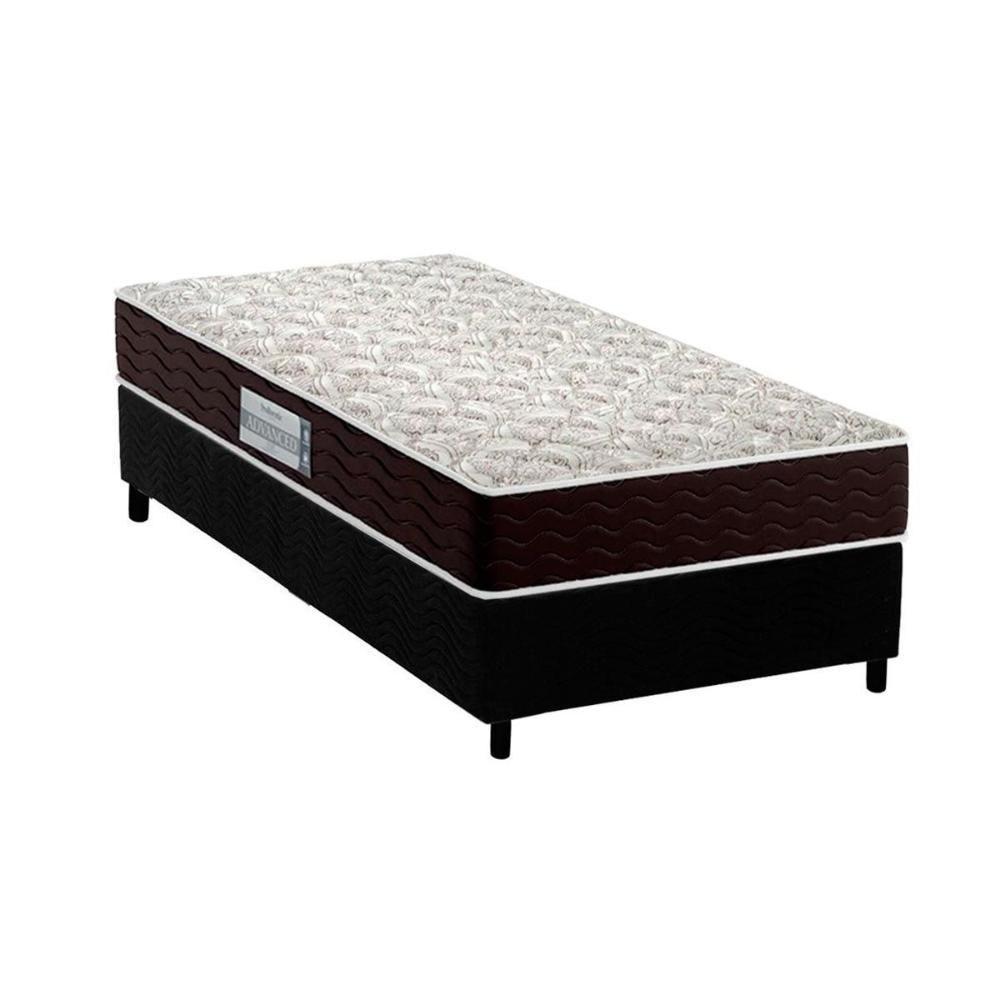 Cama Box Solteiro: Colchão Espuma D33 Probel Advanced + Base CRC Suede Black(88x188) - 1