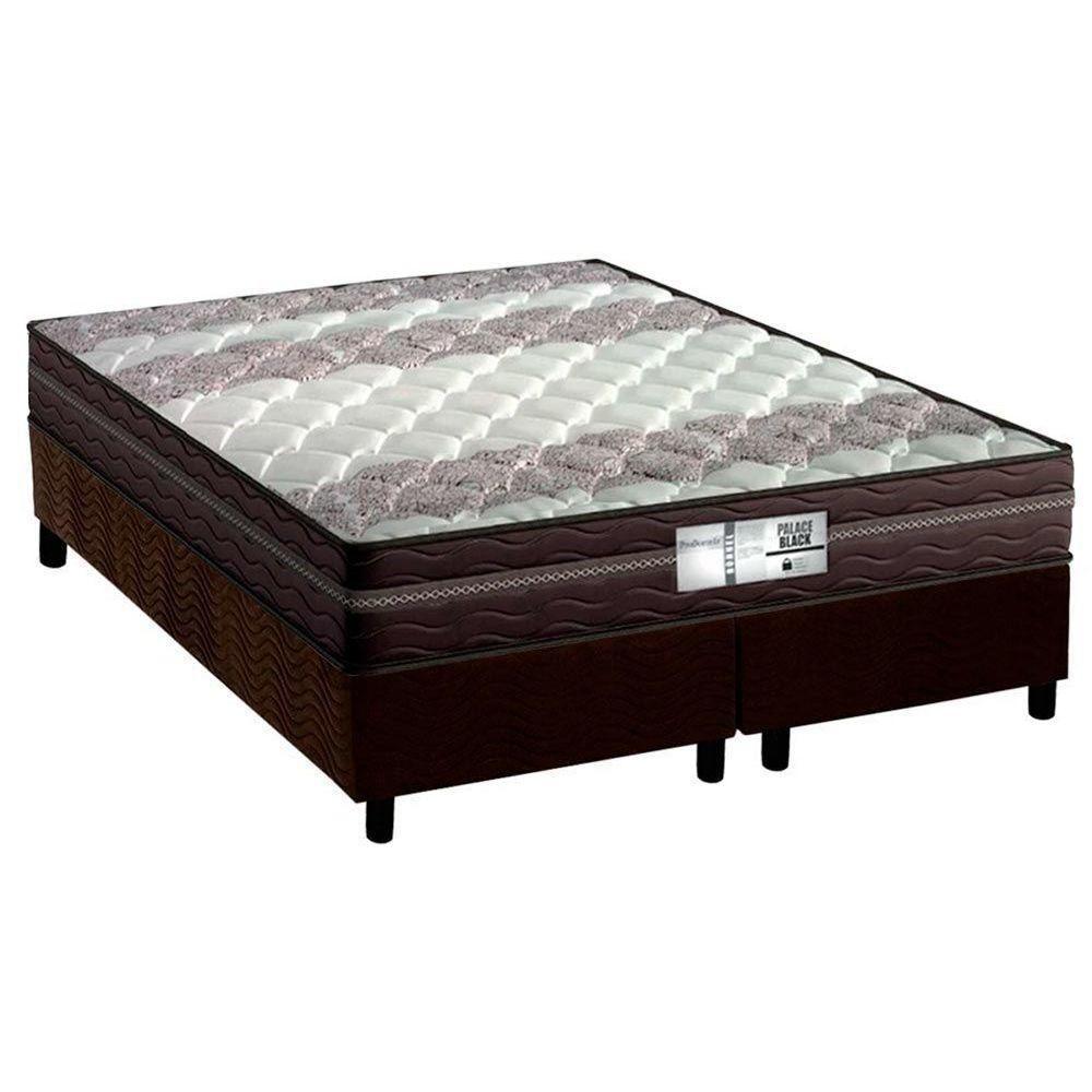 Cama Box Queen: Colchão Molas Probel Prolastic Palace + Base CRC Suede Brown(158x198) - 1