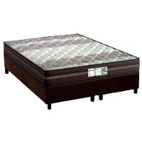 Cama Box Queen: Colchão Molas Probel Prolastic Palace + Base CRC Suede Brown(158x198) - 1