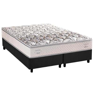 Cama Box Queen: Colchão Ortopédico Herval ErgoPlus/EP  + Base CRC Suede Gray(158x198)