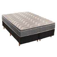 Cama Box Queen: Colchão Ortopédico D45/Ep Anatômico Confort Mega Firme + Base Fantasy Black(158X198) - 1