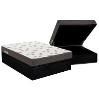 Cama Box Baú Casal: Colchão Espuma D45 Ortobom Light Saúde OrtoPillow + Base CRC Courano Black(138x188) - 1