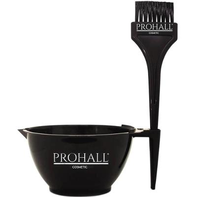 Prohall - Kit Tigela E Pincel Profissional Aplicação De Cremes Preto (2 Produtos)
