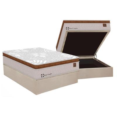Cama Box Baú Casal: Colchão Molas Sealy LFK Sealy Royal Comfort Plus + Base CRC Suede Clean(138x188)