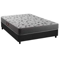 Cama Box Casal: Colchão Ortopédico Herval D28/AG65 Black + Base CRC Suede Gray(138x188) - 1