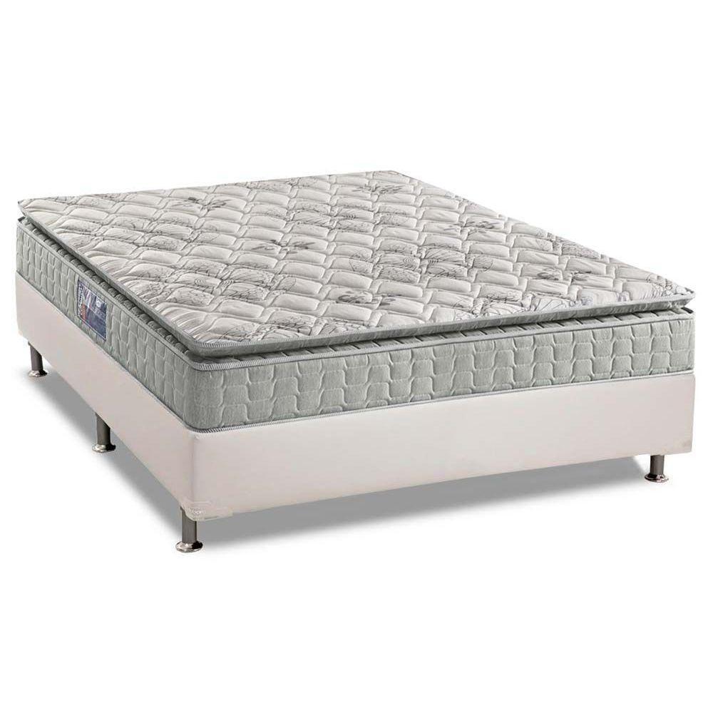 Cama Box Casal: Colchão Espuma D33 Anjos Orthosono + Base CRC Courano White(138x188) - 1